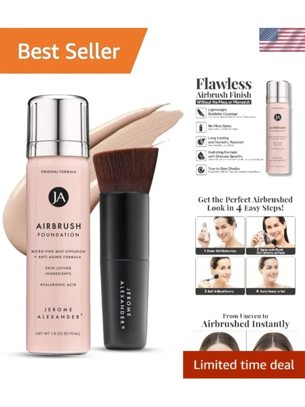 Jerome Alexander Airbrush Foundation - Light Beige
